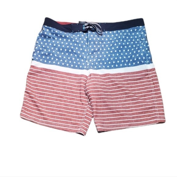 Mens Mossimo American Flag Stars and stripes red white blue board shorts Sz 38 - Picture 1 of 8